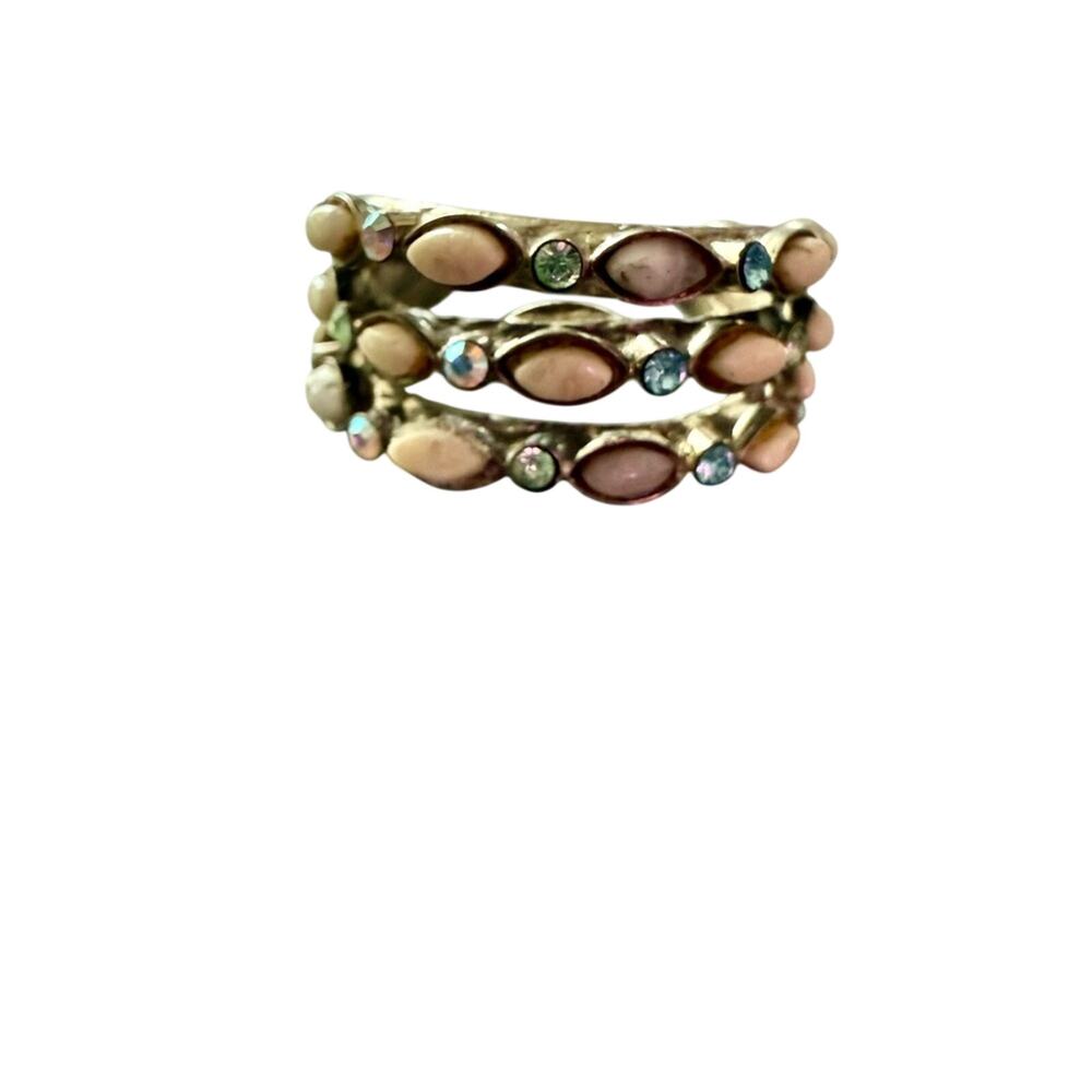 Sorrelli Crystal Silver Tone Adjustable Ring 6.5